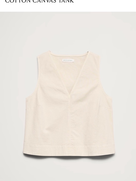 Banana Republic Tops - Banana Republic Linen-Blend V-Neck Tank Top - Cream